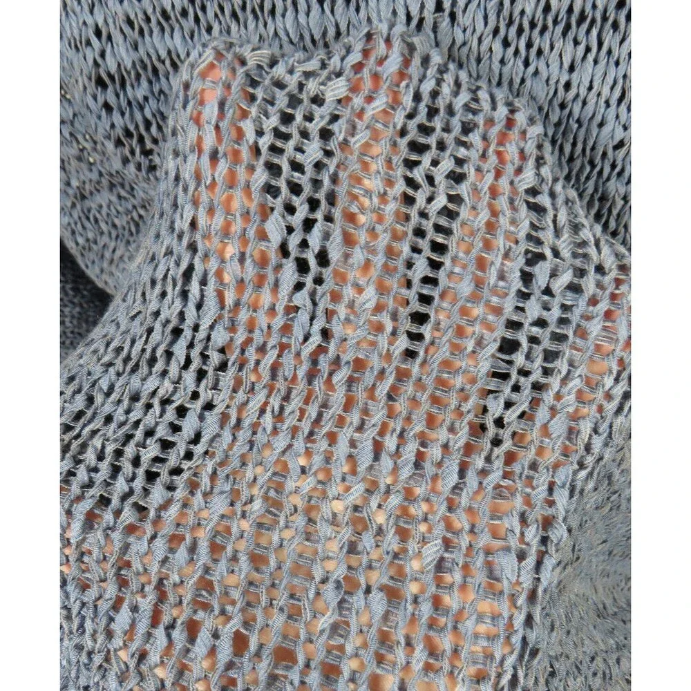 Sejour Women's Blue Button Up V Neck Lightweight Sweater Knit Cardigan Plus 1X - Picture 9 of 9